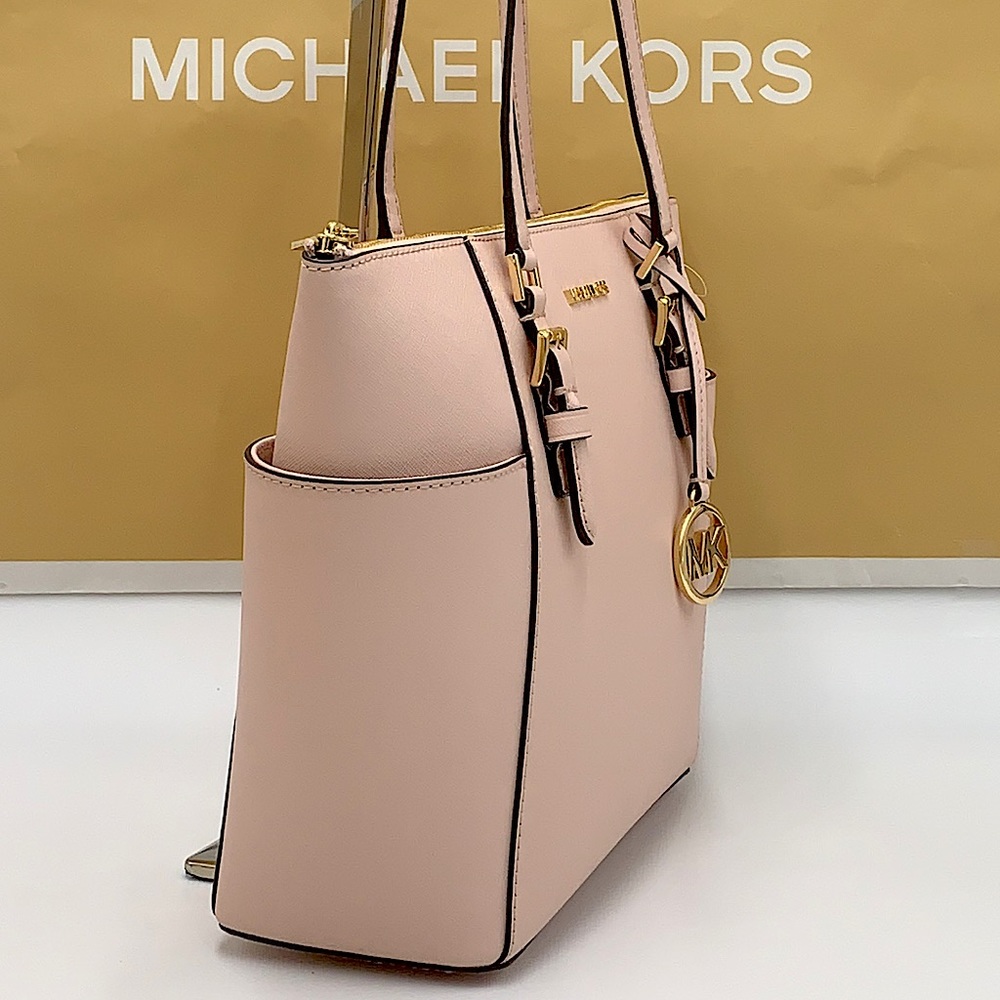 MICHAEL KORS CHARLOTTE LARGE TOP ZIP POWDER BLUSH - Picture 4 of 16